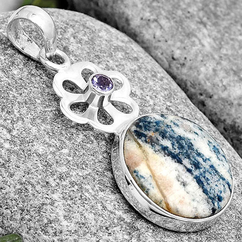 Blue Scheelite - Turkey & Iolite Pendant P-1634 SDP128970