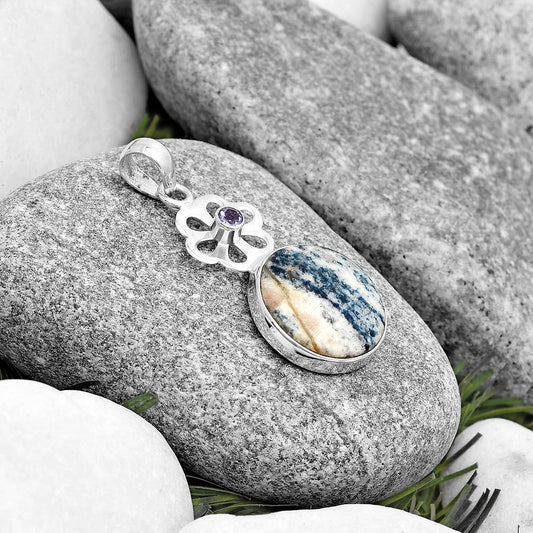 Blue Scheelite - Turkey & Iolite Pendant P-1634 SDP128970