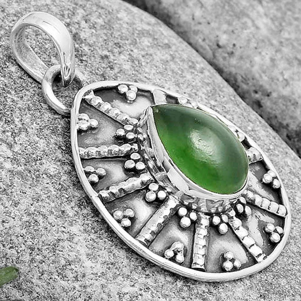 Natural Nephrite Jade - Canada Pendant P-1465 SDP129098