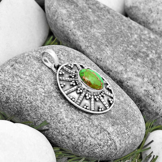 Copper Green Turquoise - Arizona Pendant P-1465 SDP129112