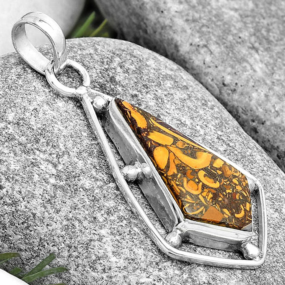 Natural Coquina Fossil Jasper - India Pendant P-1297 SDP129121