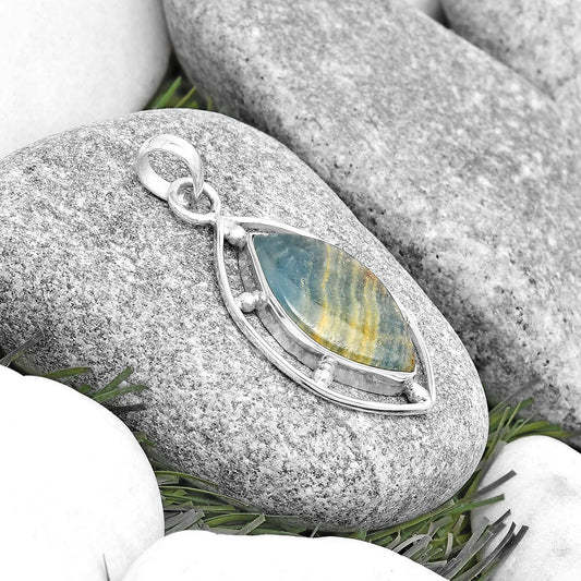 Natural Blue Aragonite Pendant P-1297 SDP129130