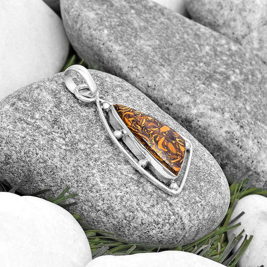 Natural Coquina Fossil Jasper - India Pendant P-1297 SDP129145