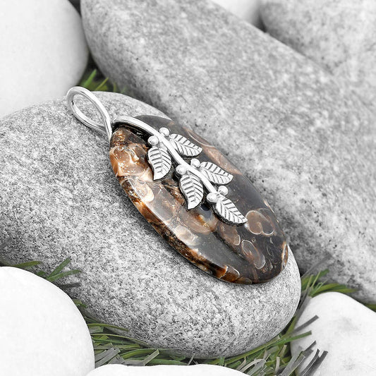 Leaves Natural Turtella Jasper USA Pendant P-1291 SDP129152