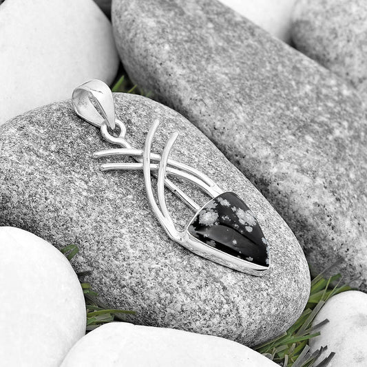 Natural Snow Flake Obsidian Pendant P-1010 SDP129166