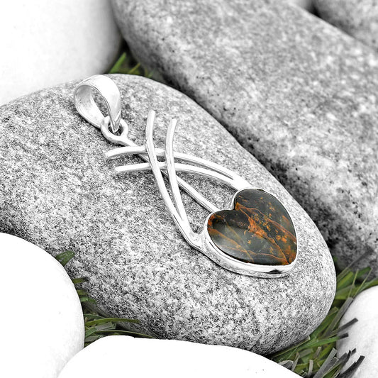 Heart Turkish Rainforest Chrysocolla Pendant P-1010 SDP129167