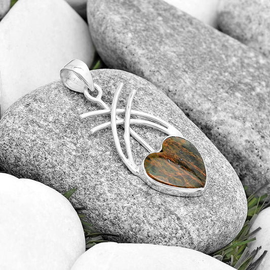 Heart Turkish Rainforest Chrysocolla Pendant P-1010 SDP129185