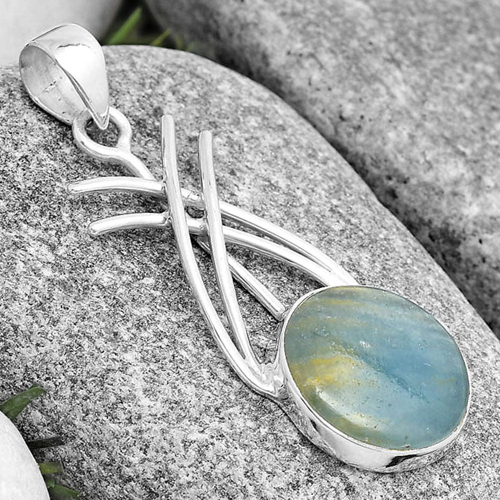 Natural Blue Aragonite Pendant P-1010 SDP129190