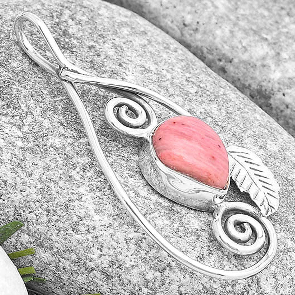 Spiral - Natural Pink Tulip Quartz Pendant P-1221 SDP129260