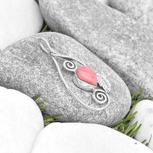 Spiral - Natural Pink Tulip Quartz Pendant P-1221 SDP129260