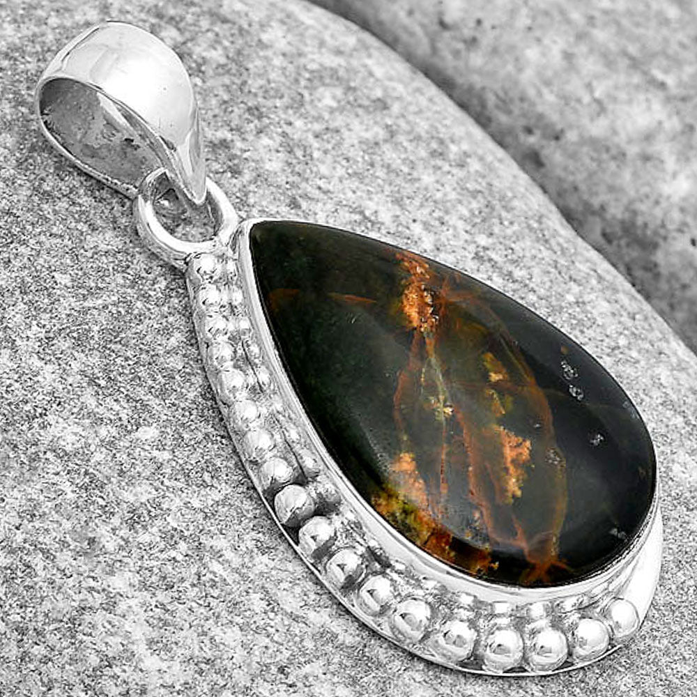 Natural Turkish Rainforest Chrysocolla Pendant P-1326 SDP129285