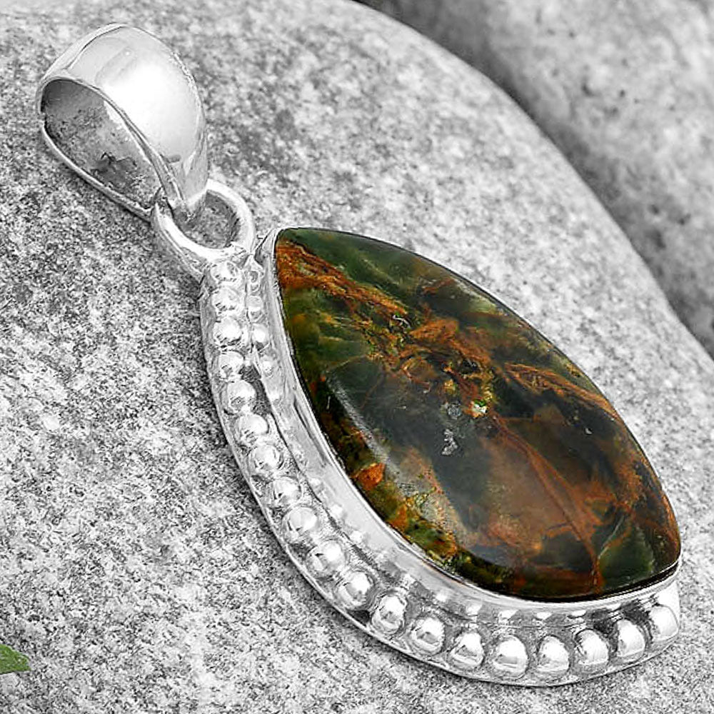 Natural Turkish Rainforest Chrysocolla Pendant P-1326 SDP129291