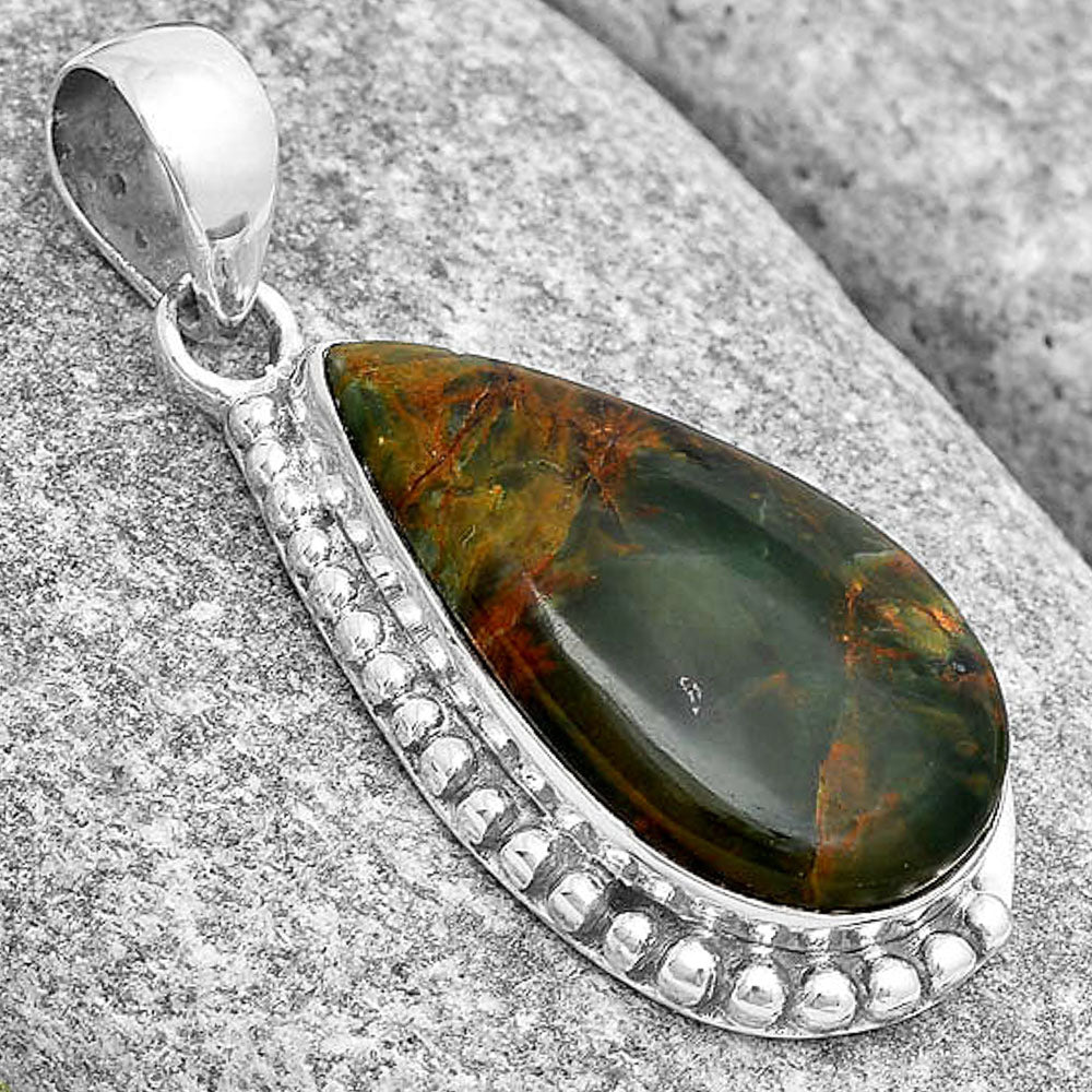 Natural Turkish Rainforest Chrysocolla Pendant P-1326 SDP129302