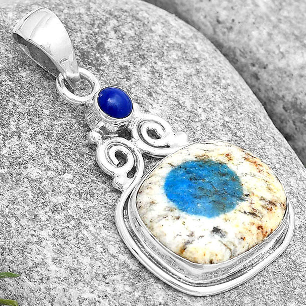 K2 Blue - Azurite In Quartz & Lapis Lazuli Pendant P-1603 SDP129334