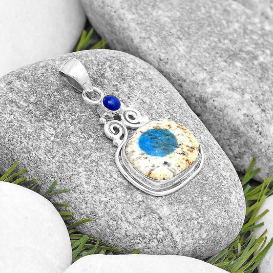 K2 Blue - Azurite In Quartz & Lapis Lazuli Pendant P-1603 SDP129334
