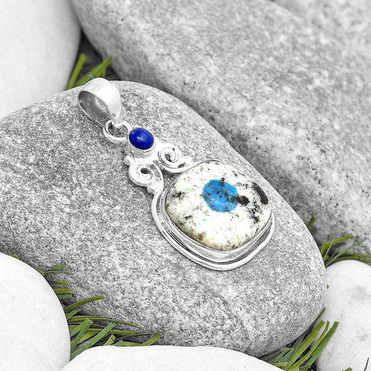 K2 Blue - Azurite In Quartz & Lapis Lazuli Pendant P-1603 SDP129340