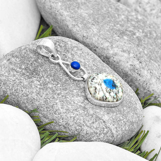 K2 Blue - Azurite In Quartz & Lapis Lazuli Pendant P-1589 SDP129351