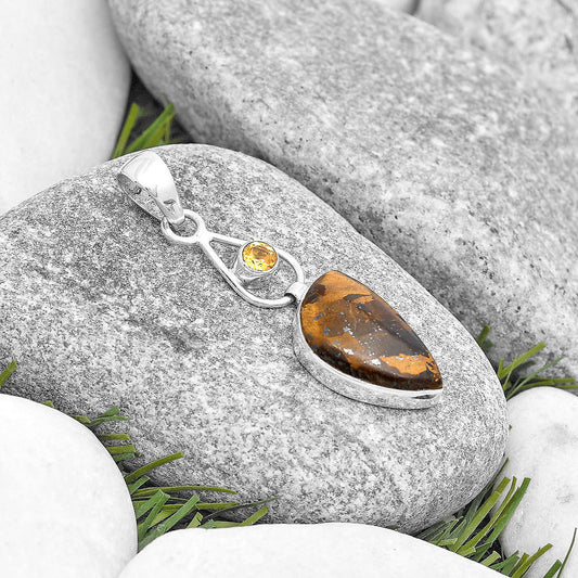 Natural Bronzite & Citrine Pendant P-1589 SDP129353