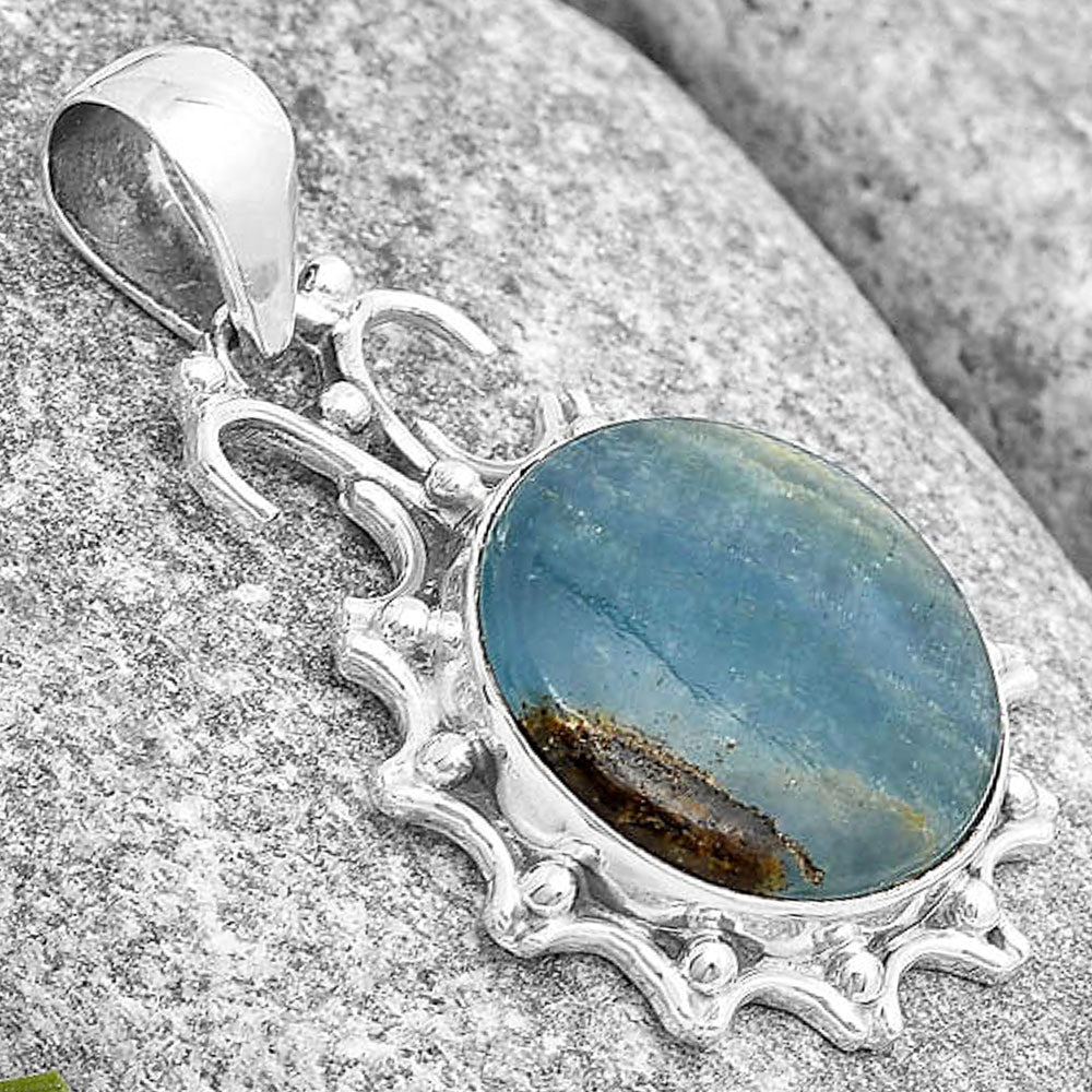 Natural Blue Aragonite Pendant P-1249 SDP129381