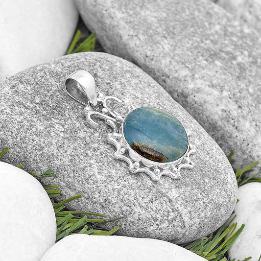 Natural Blue Aragonite Pendant P-1249 SDP129381