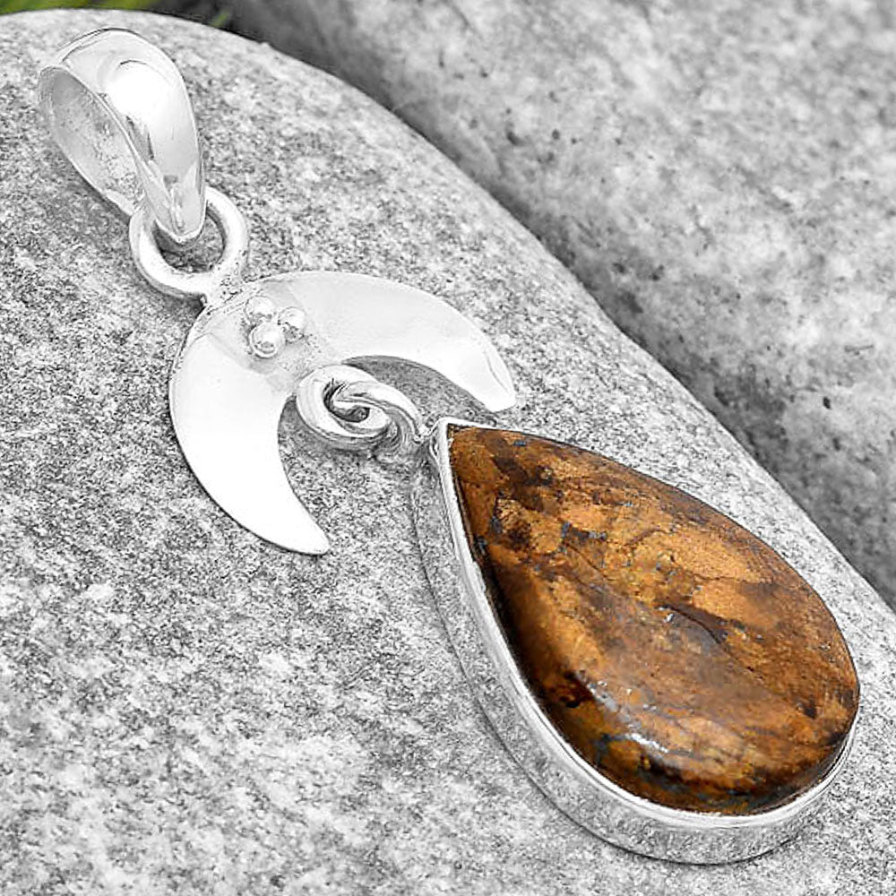 Crescent Moon - Natural Bronzite Pendant P-1133 SDP129433