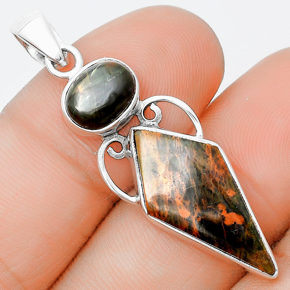 Turkish Rainforest Chrysocolla & Chrome Chalcedony Pendant P-1132 SDP129446