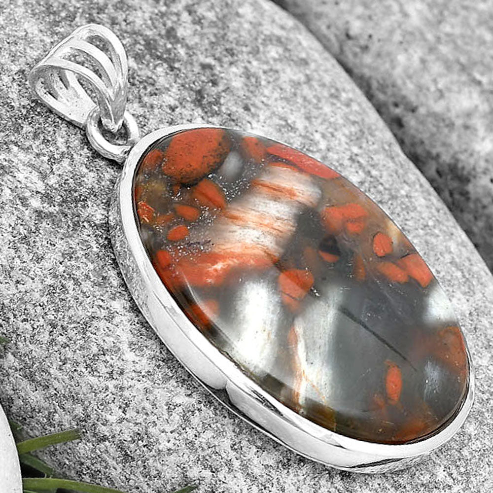 Natural Red Brecciated Jasper Pendant P-1002 SDP129587