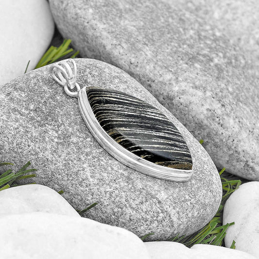 Natural Silver Leaf Obsidian Pendant P-1050 SDP129687