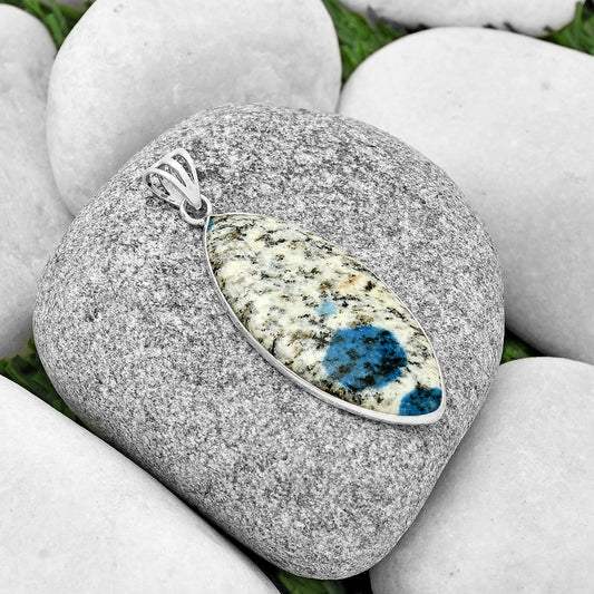 Natural K2 Blue - Azurite In Quartz Pendant P-1001 SDP129820