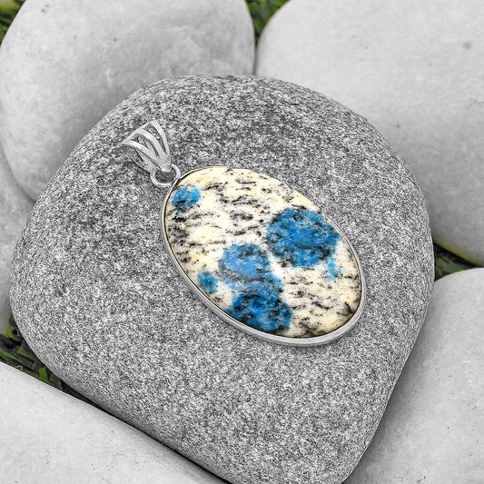 Natural K2 Blue - Azurite In Quartz Pendant P-1001 SDP130126