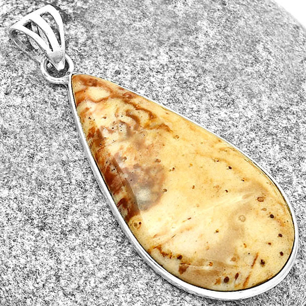 Natural Palm Root Fossil Agate Pendant P-1001 SDP130202