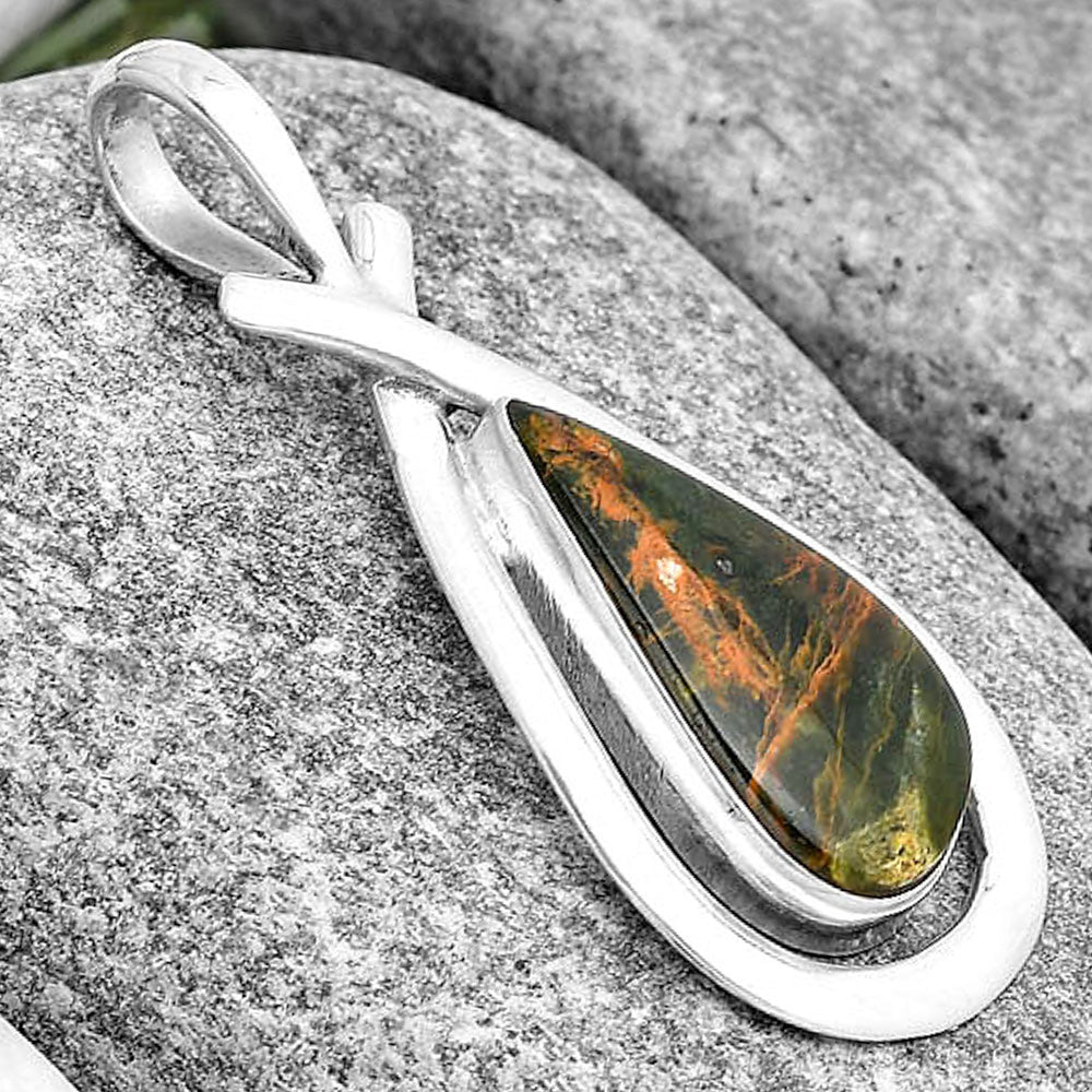 Natural Turkish Rainforest Chrysocolla Pendant P-1314 SDP130558