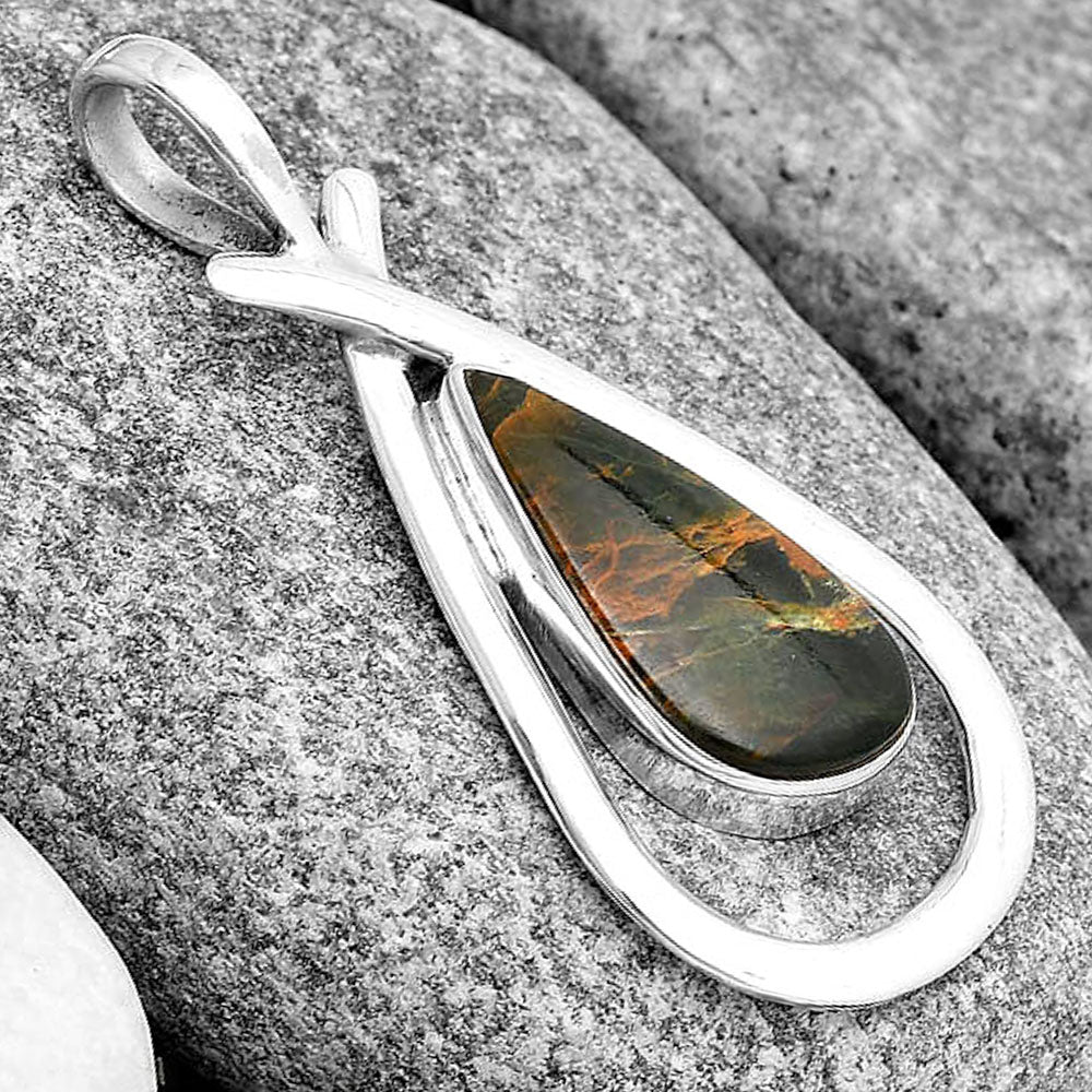 Natural Turkish Rainforest Chrysocolla Pendant P-1314 SDP130559