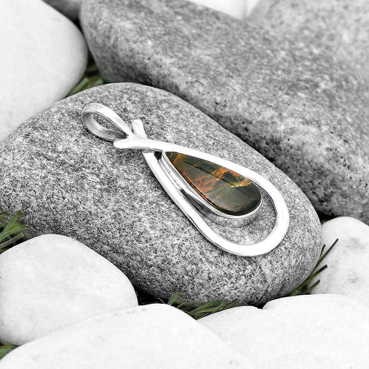 Natural Turkish Rainforest Chrysocolla Pendant P-1314 SDP130559