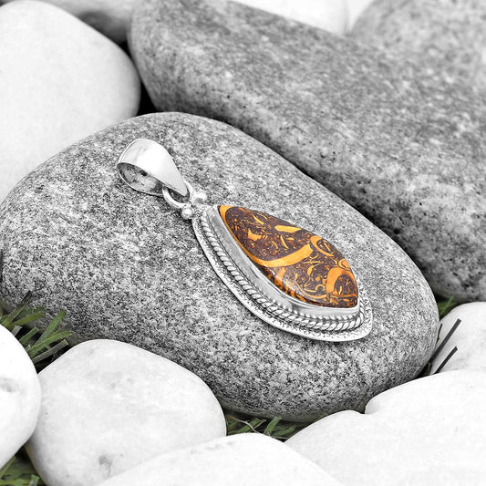 Natural Coquina Fossil Jasper - India Pendant P-1181 SDP130594