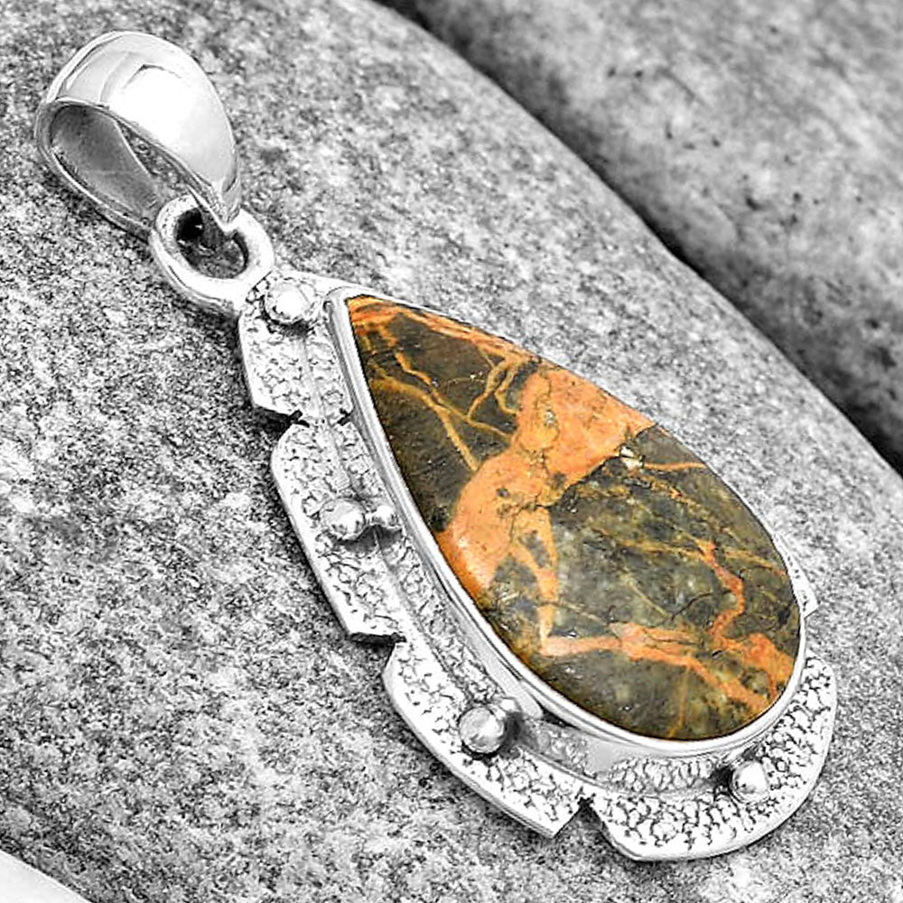 Natural Moroccan Yellow Jacket Jasper Pendant P-1485 SDP130698