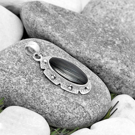 Crown Of Silver Psilomelane - Black Malachite Pendant P-1485 SDP130700