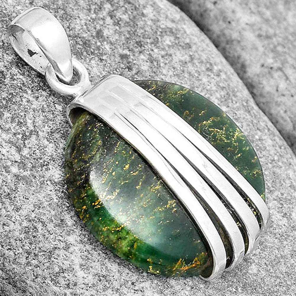 Natural Green Fuchsite Pendant P-1302 SDP130736