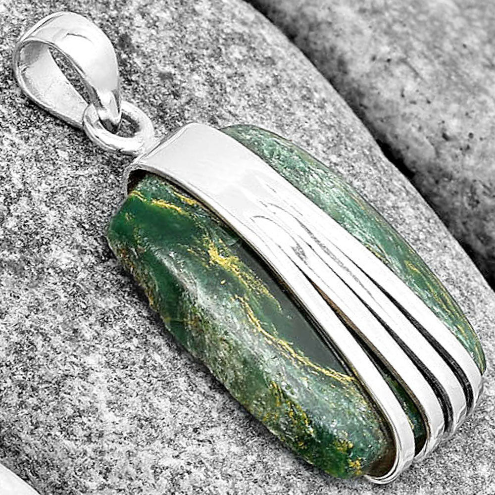 Natural Green Fuchsite Pendant P-1302 SDP130743