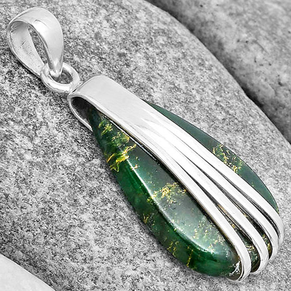 Natural Green Fuchsite Pendant P-1302 SDP130744