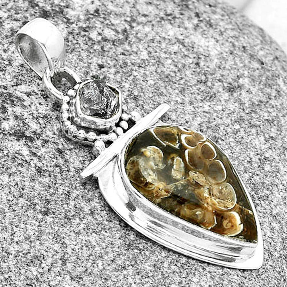 Turtella Jasper & Herkimer Diamond Pendant P-1289 SDP130885