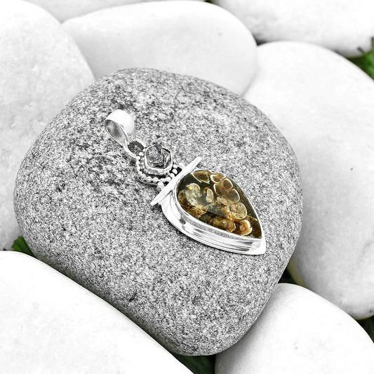 Turtella Jasper & Herkimer Diamond Pendant P-1289 SDP130885