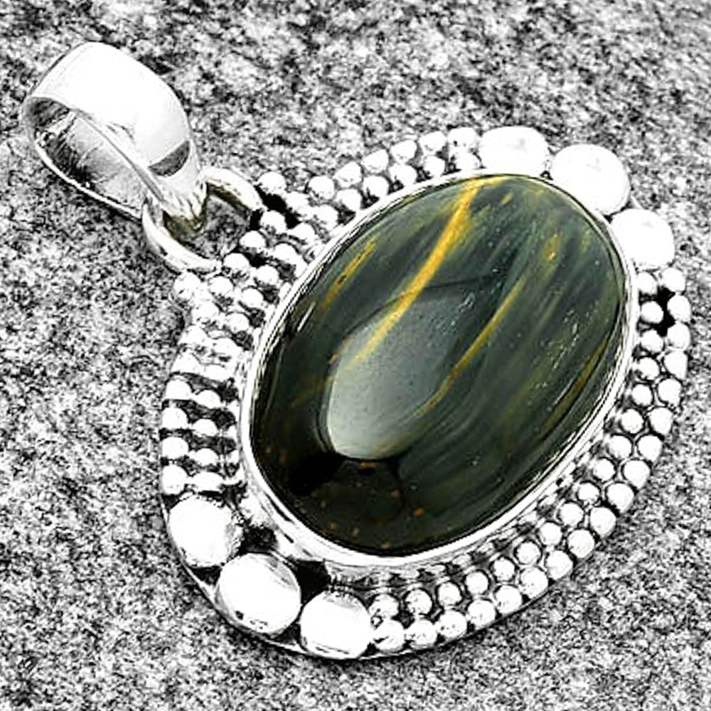 Natural Blue Tiger Eye Pendant P-1677 SDP130975