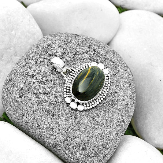 Natural Blue Tiger Eye Pendant P-1677 SDP130975