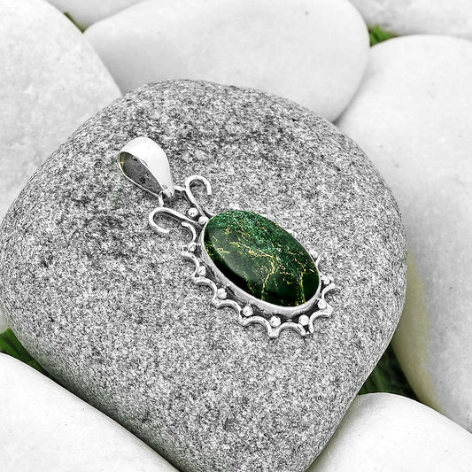 Natural Green Fuchsite Pendant P-1249 SDP131051