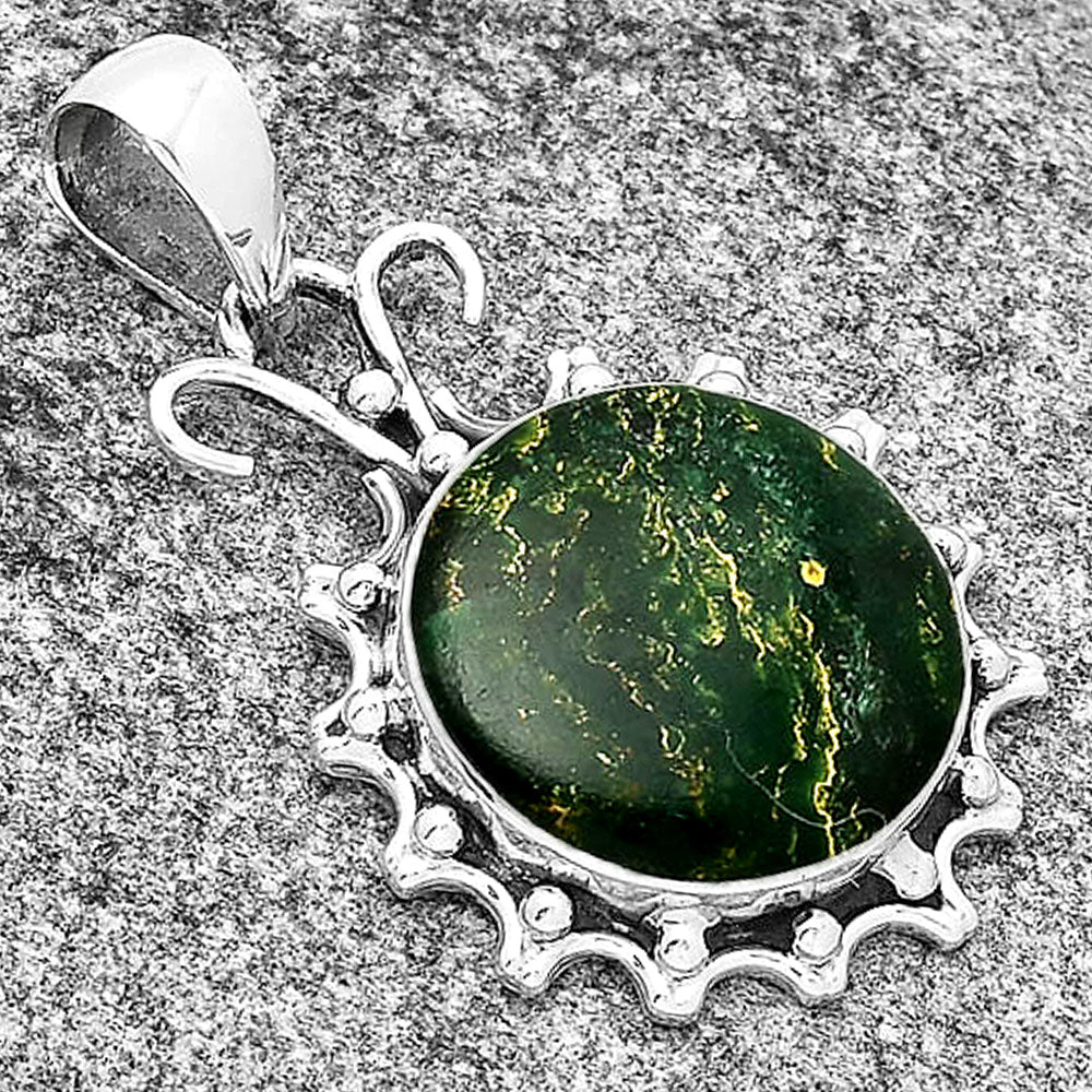 Natural Green Fuchsite Pendant P-1249 SDP131052
