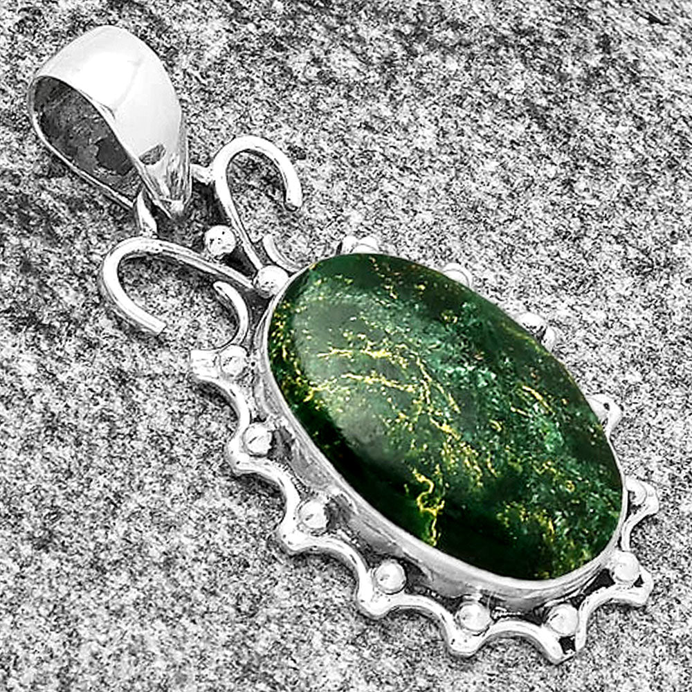 Natural Green Fuchsite Pendant P-1249 SDP131062