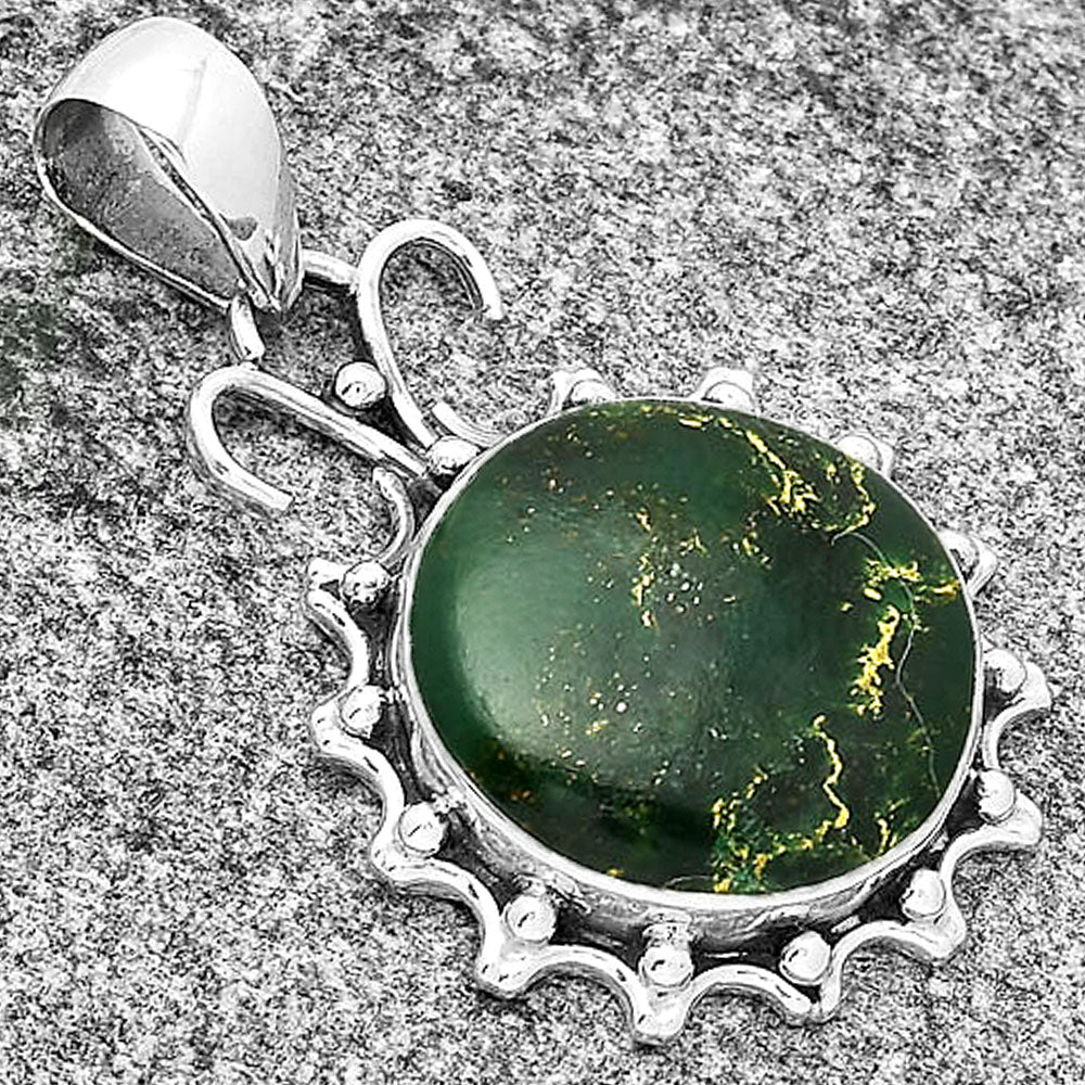 Natural Green Fuchsite Pendant P-1249 SDP131063