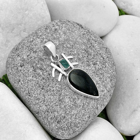 Purple Aventurine & Aqua Apatite Rough Pendant P-1046 SDP131133