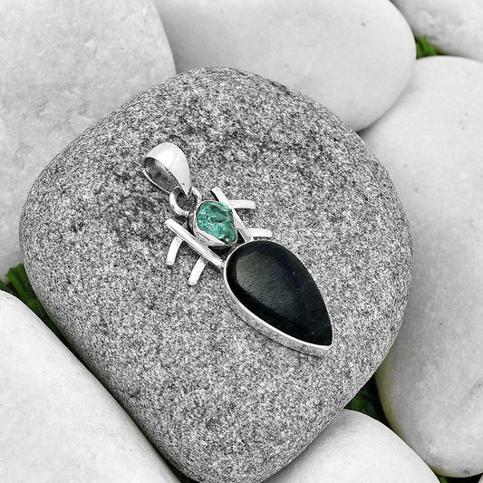 Purple Aventurine & Aqua Apatite Rough Pendant P-1046 SDP131142